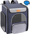 ® Cat Carrier Backpack, Foldable Pet Backpack Carrier for Cats & Small Dogs, Breathable Dog Carrier Backpack with Inner Safety Leash + Folding Bowl Ideal for Travel Camping Hiking